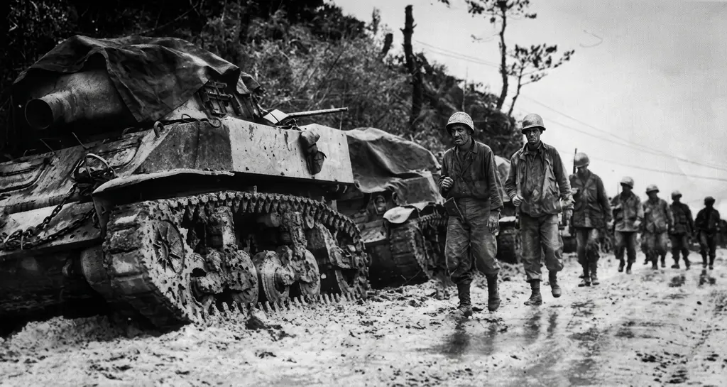Soldiers of the 77th Infantry Division on Okinawa May 1945 — Desmond Dosss unit during the Hacksaw Ridge campaign