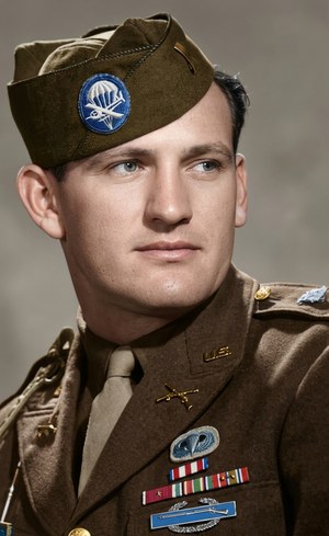Lynn Buck Compton Easy Company AI-restored color portrait