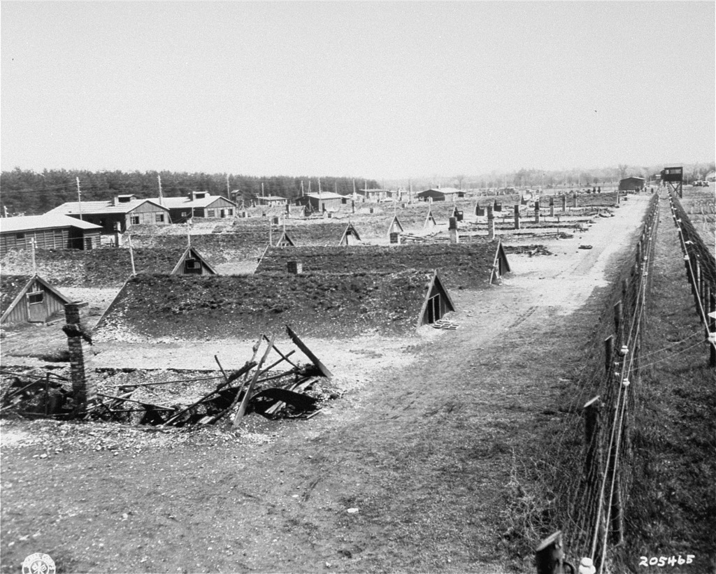Underground earth hut barracks at Kaufering concentration camp near Landsberg Bavaria 1944