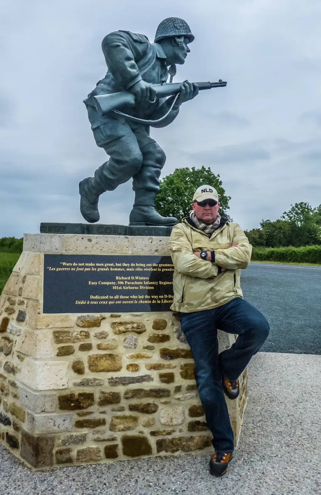 Major Richard Dick Winters Leadership Monument at Sainte-Marie-du-Mont near Utah Beach Normandy