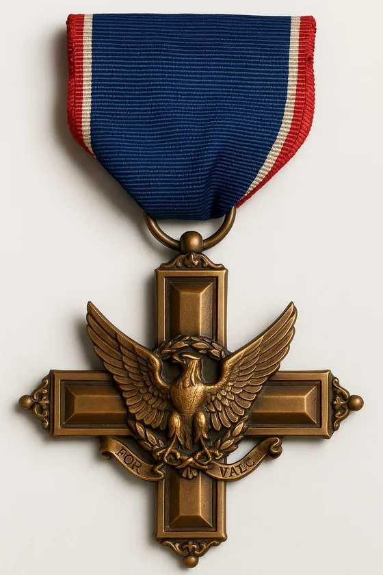 The Distinguished Service Cross, the U.S. Army's second-highest valor decoration, awarded to Lt. Dick Winters for the Brécourt Manor assault