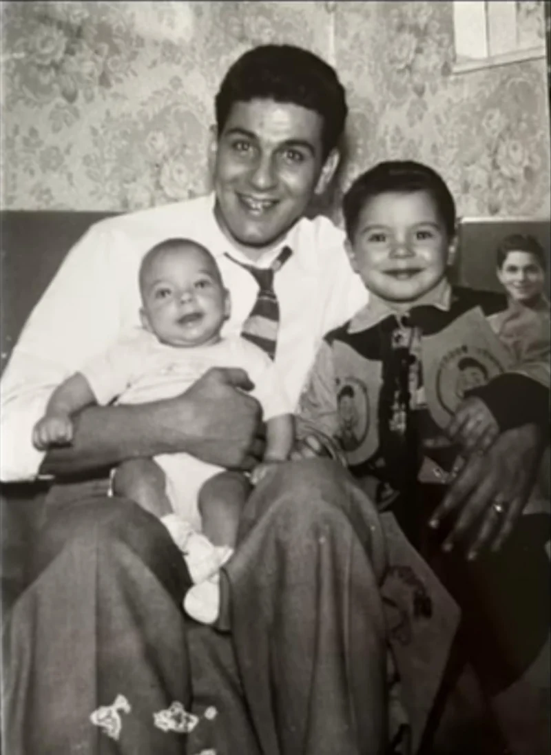 Bill Guarnere at home in Philadelphia after the war with his two young sons