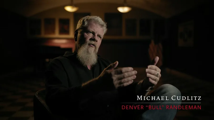 Michael Cudlitz in Band of Brothers: Legacy, captioned on screen as Denver Bull Randleman.